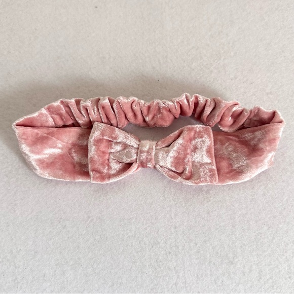 Blush Velvet baby 6 months outfit infant jumpsuit with headpiece baby girl - Picture 10 of 12